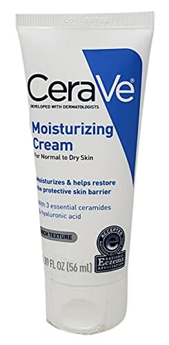 عبوة حزمة كريم مرطب بحجم مناسب للسفر - خالية من العطور CeraVe Moisturizing Cream Bundle Pack - Contains 19 oz Tub with Pump and 1.89 Ounce Travel Size - Fragrance Free