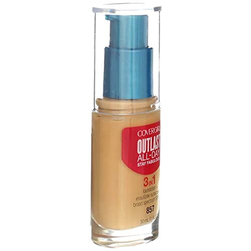 كريم أساس رائع 3 في 1 CoverGirl Outlast Stay Fabulous 3-in-1 Foundation, Golden Tan [857] 1 oz (Pack of 2)