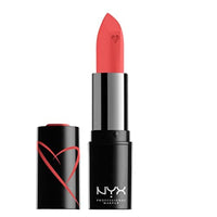 أحمر شفاه شاوت لاود ساتان محمل بزبدة الشيا - داي كلوب (مرجاني نابض بالحياة) NYX PROFESSIONAL MAKEUP Shout Loud Satin Lipstick, Infused With Shea Butter - Day Club (Vibrant Coral)