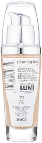 مكياج لوريال باريس ترو ماتش لومي هيلثي ومضيء L'Oréal Paris True Match Lumi Healthy Luminous Makeup, N5 True Beige, 1 fl. oz.