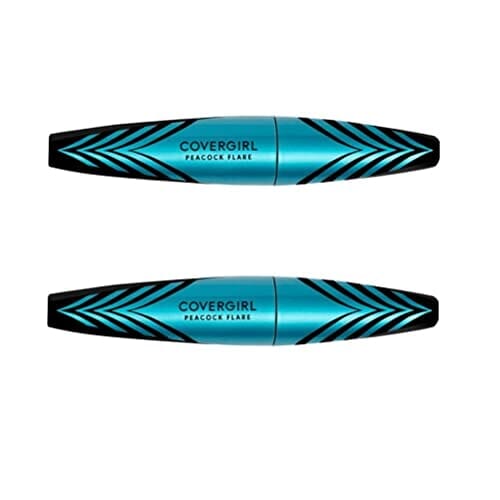 مجموعة من 2 ماسكارا كوفر جيرل بيكوك فلير مقاومة للماء، أسود بني 8352 Pack of 2 CoverGirl Peacock Flare Waterproof Mascara, Black Brown 8352