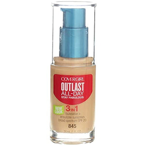 كريم أساس ستاي 3 في 1 CoverGirl Outlast Stay Fabulous 3-in-1 Foundation, Warm Beige [845] 1 oz ( Pack of 2)