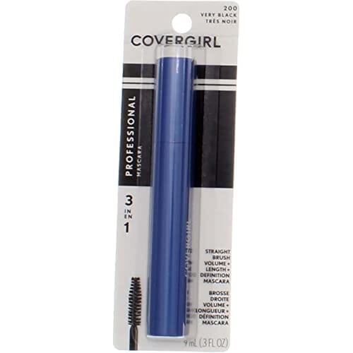 فرشاة ماسكارا احترافية 3 في 1 مستقيمة CoverGirl Professional 3-in-1 Mascara Straight Brush, Very Black [200] 0.30 oz