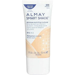 مكياج أساس ظلال العيون من ألماي بعامل حماية من الشمس Almay Smart Shade Makeup SPF 15 Foundation Makeup 1fl oz (300 medium)