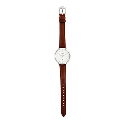 ساعة فوسيل للنساء من جاكلين كوارتز Fossil Women's Jacqueline Quartz Stainless Steel and Leather Three-Hand Date Watch, Color: Silver, Brown (Model: ES4368)