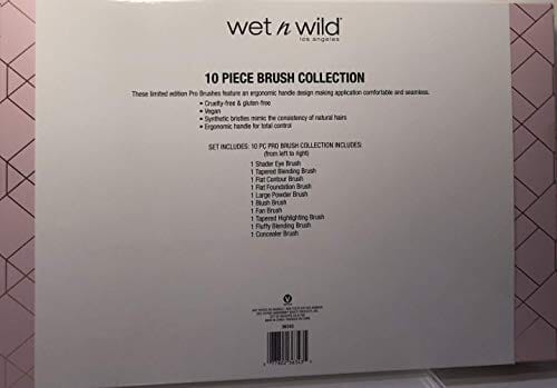 مجموعة فرش من ويت ان وايلد مكونة من 10 قطع بمقابض احترافية مريحة Wet n Wild 10 Piece Brush Collection Professional Ergonomic Handles