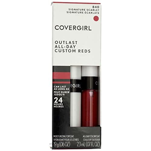 لون الشفاه كوفرجيرل أوتلاست أول داي كوستوم ريدزCOVERGIRL Outlast All-Day Custom Reds Lip Color, Signature Scarlet (Pack of 4)