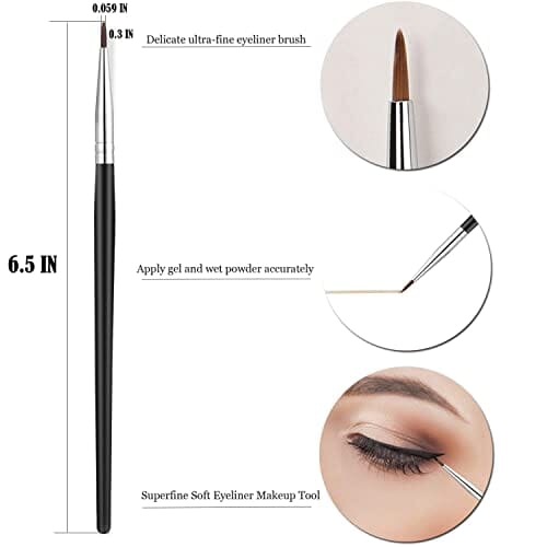 فرشاة تحديد العيون بزاوية رفيعة Fine Angled Eyeliner Brush, JASSINS Ultra thin Precision Eye Liner Makeup Brushes Set, Fine Point Eyeliner Brush, Synthetic Bristles Eye Makeup Tool (3 Pcs)