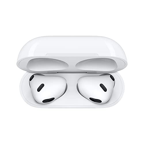 سماعة ابل ايربودز الجيل الثالث Apple AirPods (3rd Generation) Wireless Earbuds with Lightning Charging Case. Spatial Audio, Sweat and Water Resistant, Up to 30 Hours of Battery Life. Bluetooth Headphones for iPhone