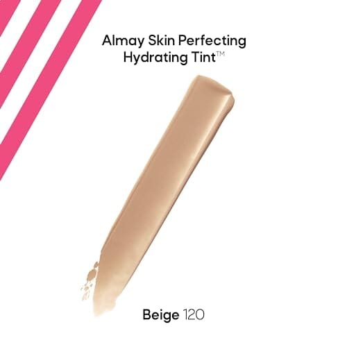 صبغة كريم أساس سائل مرطب من ألماي Almay Hydrating Liquid Foundation Tint, Lightweight with Light Coverage, Naturally Dewy Finish, Hypoallergenic, Dermatologist Tested, Fragrance Free, 120 Beige, 0.94 fl oz.