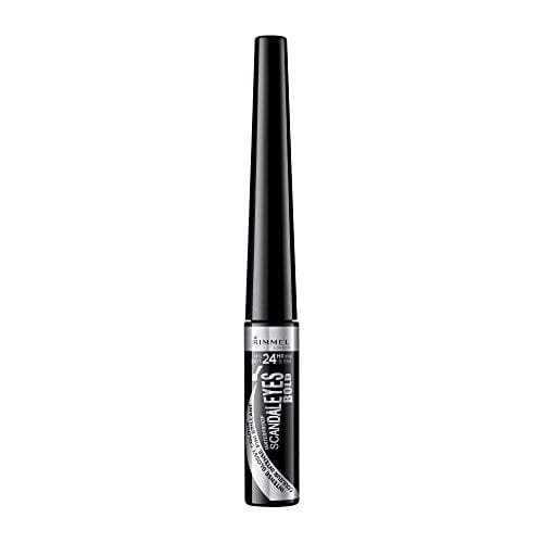 قلم تحديد عيون سائل سكانديل آيز من ريميل Rimmel Scandaleyes Liquid Liner, 001 Black, 0.37 Fluid Ounce (Pack of 2)