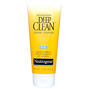 نيوتروجينا ديب كلين منظف كريم الوجه اليومي مع حمض بيتا هيدروكسي  Neutrogena Deep Clean Daily Facial Cream Cleanser with Beta Hydroxy Acid to Remove Dirt, Oil & Makeup, Alcohol-Free, Oil-Free & Non-Comedogenic, 7 fl. oz (Pack of 3)