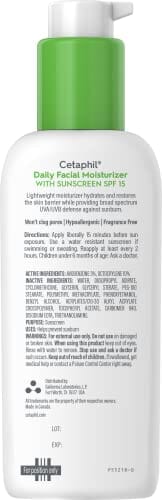 مرطب الوجه اليومي من سيتافيل CETAPHIL Daily Facial Moisturizer SPF 15 , 4 Fl Oz , Gentle Facial Moisturizer For Dry to Normal Skin Types , No Added Fragrance, Pack of 2, (Packaging May Vary)