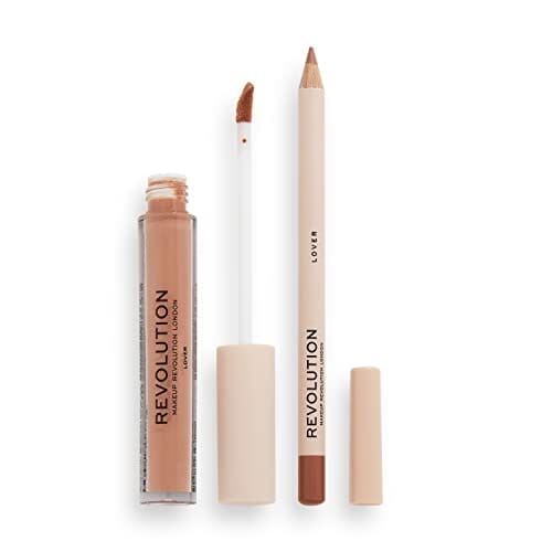 مجموعة مكياج ريفوليوشن لندن للشفاه Makeup Revolution London, Lip Contour Kit, Lover, Lip Gloss & Lip Liner Duo, 1x1ml, 1x1g