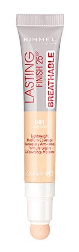 خافي عيوب البشرة يدوم طويلاً من ريميل Rimmel Lasting Finish Breathable Concealer, Light Ivory, 0.23 Fl Oz, Pack of 2