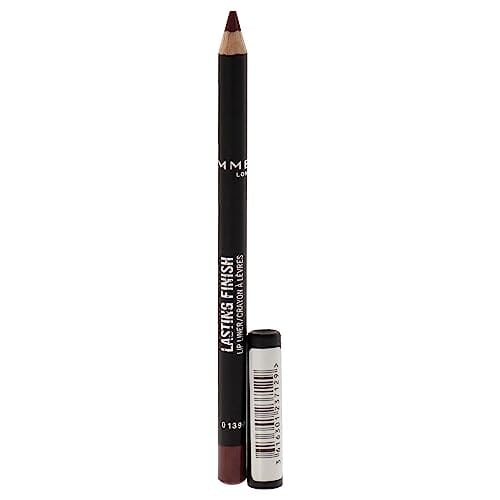 قلم تحديد الشفاه الناعم الذي يدوم 8 ساعات من ريميل  - Rimmel Lasting Finish 8HR Soft Lip Liner Pencil - Vibrant, Blendable Formula to Lock Lipstick in Place for 8 Hours - 880 Wine, .04oz