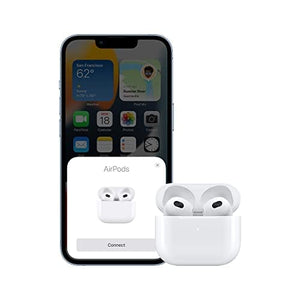 سماعة ابل ايربودز الجيل الثالث Apple AirPods (3rd Generation) Wireless Earbuds with Lightning Charging Case. Spatial Audio, Sweat and Water Resistant, Up to 30 Hours of Battery Life. Bluetooth Headphones for iPhone