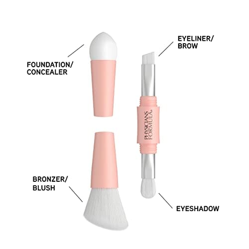 مجموعة فرش مكياج وإسفنج فيزيشنز فورميولا 4 في 1 Physicians Formula 4-in-1 Makeup Brush and Sponge Set, 3 Premium Brushes In One and Precision Makeup Sponge, For Powder and Liquid Make up