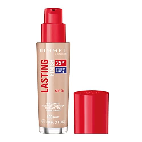 كريم أساس ريميل لاستينج فينيش 25 ساعة Rimmel Lasting Finish 25HR Foundation, 100 Ivory (Pack of 2)