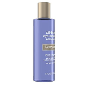 مزيل ومنظف مكياج العيون اللطيف الخالي من الزيوت من نيوتروجينا Neutrogena Gentle Oil-Free Eye Makeup Remover & Cleanser for Sensitive Eyes, Non-Greasy Makeup Remover, Removes Waterproof Mascara, Dermatologist & Ophthalmologist Tested, 8.0 fl. oz