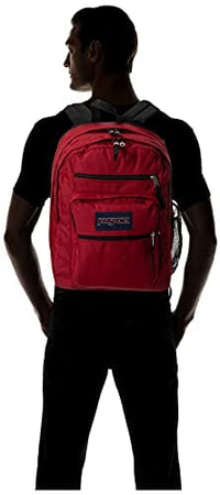 حقيبة ظهر للكمبيوتر المحمول JanSport Laptop Backpack for College, Viking Red - High-Quality Computer Bag with 2 Compartments, Ergonomic Shoulder Straps, 15” Laptop Sleeve, Haul Handle - Book Rucksack