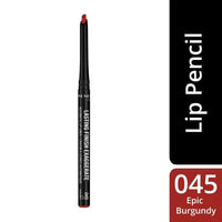 قلم تحديد شفاه أوتوماتيكي يدوم طويلاً Lasting Finish Exaggerate Automatic Lip Liner, 45 Epic Burgandy, Shelf Pack of 3