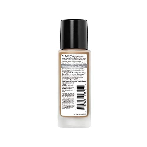 كريم أساس غير لامع سكين بيرفكتينج كومفورت من ألماي Almay Skin Perfecting Comfort Matte Foundation, Hypoallergenic, Cruelty Free, Fragrance-Free, Dermatologist Tested Liquid Makeup, Neutral Toasty Beige, 1 Fluid Ounce (Pack of 2)