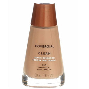 مكياج سائل نظيف كريمي بيج CoverGirl Clean Liquid Makeup, Creamy Beige [150], 1 oz (Pack of 4)