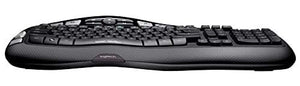 لوحة مفاتيح مريحة مع تقنية لاسلكية موحدة - أسود Logitech K350 Wave Ergonomic Keyboard with Unifying Wireless Technology - Black