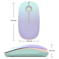 ماوس لاسلكي Wireless Mouse, 2.4G Silent Mouse with USB Receiver, 18 Month Battery Life, 1600 high DPI Precision- Portable Computer Mice for Windows/Mac/Linux, Mint Green Gradient Pink Purple