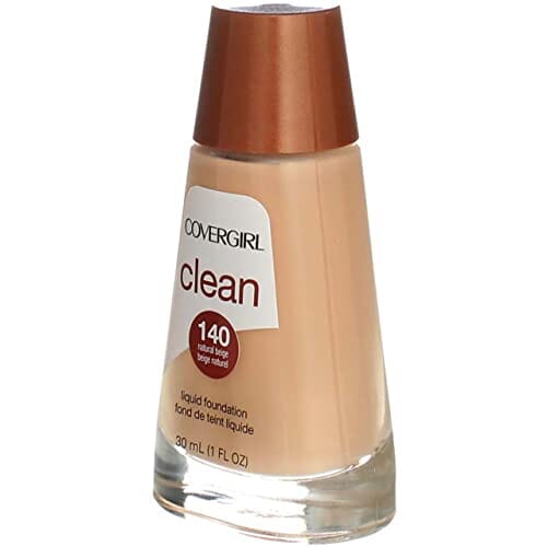 مكياج سائل نظيف باللون البيج الطبيعي CoverGirl Clean Liquid Makeup, Natural Beige, [140] 1 oz (Pack of 4)