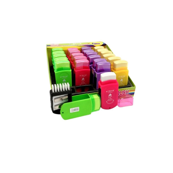 مساحة مع مقطاطة و فرشاة يالونك Yalong Eraser And Shapener With Brush