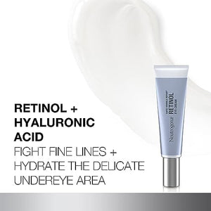 كريم ريتينول لإصلاح التجاعيد Neutrogena Rapid Wrinkle Repair Retinol Eye Cream for Dark Circles, Daily Anti-Aging Under Eye Cream with Retinol & Hyaluronic Acid to Fight Fine Lines, Wrinkles, & Dark Spots, 0.5 fl. oz