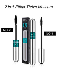 لتطويل ماسكارا طبيعي وتأثير كثيف D Silk Fiber Lash Mascara, 2 in 1 Thrive Mascara For Natural Lengthening And Thickening Effect(Pack of Dark Cyan)