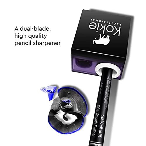 مبراة قلم مكياج كوكي للشفاه والحواجب وقلم تحديد العيون Kokie Makeup Pencil Sharpener for Lip, Eyebrow, and Eyeliner Pencil, Made in German Stainless Steel Blade, Size-Adjusting Adapter, Cleaning Stick