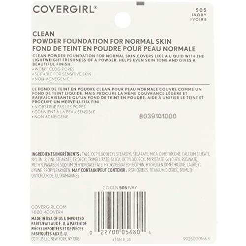 كريم أساس كوفر جيرل سيمبلي باودر CoverGirl Simply Powder Foundation, Ivory [505] 0.41 oz (Pack of 12)