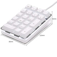 لوحة مفاتيح رقمية ميكانيكية  Mechanical Numeric Keypad GATERON Red Switch Wired Gaming Keypad Crystal Case White Backlit 21 Keys Mini Numpad Portable Keypad Extended Layout White Magicforce by Qisan