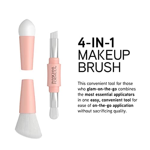 مجموعة فرش مكياج وإسفنج فيزيشنز فورميولا 4 في 1 Physicians Formula 4-in-1 Makeup Brush and Sponge Set, 3 Premium Brushes In One and Precision Makeup Sponge, For Powder and Liquid Make up