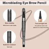 قلم حواجب مقاوم للماء HIJJPS Eyebrow Pencil, Waterproof Eyebrow Pen, 4 Tip Microblade Eyebrow Pen, Smudge-Proof Brow Pencil Long-Lasting, Natural Eye Brow Pencils for Women, Eyebrow Pencil Light Brown