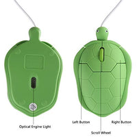 ماوس ضوئي سلكي على شكل سلحفاة حيوان لطيف elec Space Cute Animal Turtle Shape USB Wired Corded Mouse Optical Mice for Notebook PC Laptop Computer 1200DPI 3 Buttons with 3.6 Feet Cord (Green)