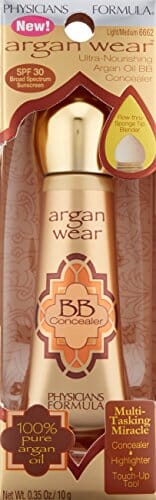 خافي عيوب البشرة بتركيبة أرغان وير بزيت الأرغان المغذي للغاية بعامل حماية من الشمس Physicians Formula Argan Wear Ultra-Nourishing Argan Oil SPF 30 BB Concealer, Light/Medium, 0.35 Ounce