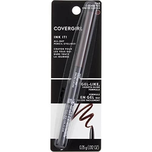 حبرها! حبر كاكاو جل لايك سموث جلايد [260] 0.012 أونصة (عبوة من 4 قطع) CoverGirl Ink It! Gel Like Smooth Glide, Cocoa Ink [260] 0.012 oz (Pack of 4)