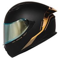 خوذة دراجة نارية HAX Obsidian Full Face Dual Visor Adult Motorcycle Helmet for Motorbike Street Bike with Pinlock Ready DOT Approved Matte Black Gold L