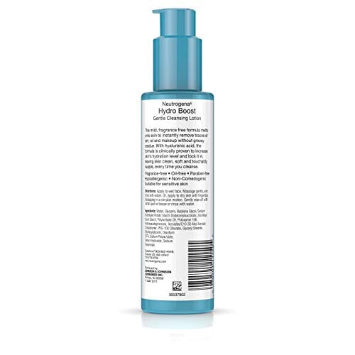 غسول التنظيف اللطيف هيدرو بوست من نيوتروجينا Neutrogena Hydro Boost Gentle Cleansing Lotion 5 Ounce Fragrance-Free (147ml)