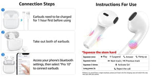 سماعات بلوتوث لاسلكية مع حقيبة شحن Wireless Earbuds, Bluetooth 5.0 Earbuds, Earphones Wireless Bluetooth with Charging case, Ear Bud & in-Ear Headphones IPX6 Waterproof, Wireless Ear Buds with Mic Auto Pairing for iPhone/Samsung