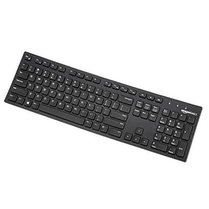 لوحة مفاتيح سلكية مع تخطيط أسود غير لامع Amazon Basics Low-Profile Wired USB Keyboard with US Layout (QWERTY), Matte Black