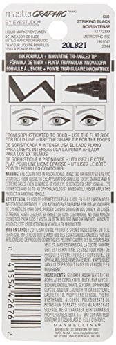 محدد عيون سائل ميبيلين نيويورك آي ستوديو ماستر جرافيك Maybelline New York Eye Studio Master Graphic Liquid Eyeliner, Striking Black, 0.084 Fluid Ounce