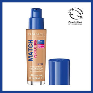 ريميل لندن كريم أساس ماتش بيرفيكشن بعامل حماية من الشمس Rimmel London Match Perfection Foundation Spf20 101 Classic Ivory 30ml