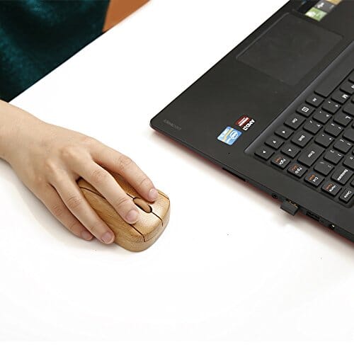 ماوس بصري لاسلكي من الخيزران مع مستقبل لأجهزة الكمبيوتر Sengu SG-MG95-N Wireless Optical Bamboo Mouse with USB Receiver for Notebook, PC, Laptop, Computer, Macbook