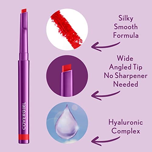 قلم تحديد الشفاه سيمبلي إيجليس من كوفرجيرل COVERGIRL Simply Ageless Lip Flip Liner, Devoted Red, Pack of 1